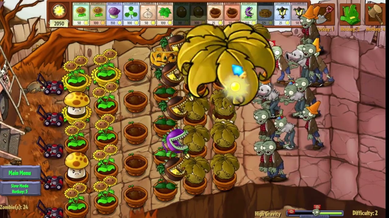 Plants Vs. Zombies Fusion (English) NEW V3.0! | Minigames | High Gravity Challenge