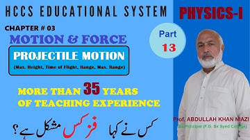 Projectile Motion (Part II) I Ch.3 Motion & Force (Part - 13) | Prof. A.K NIAZI | LEC # 21