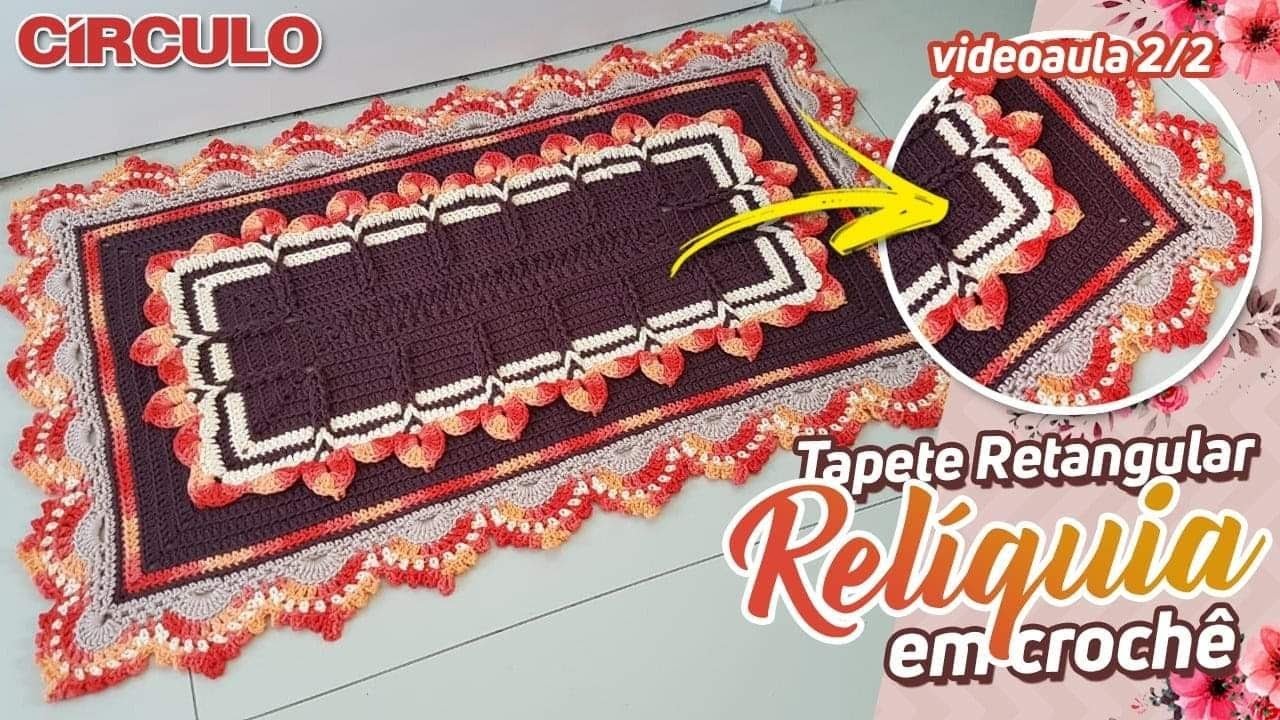 Tapete Retangular Relíquia em Crochê 2/2.