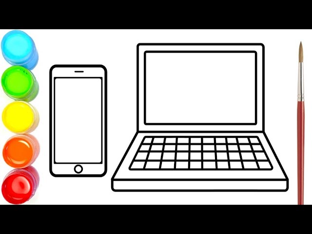 Menggambar Dan Mewarnai Smartphone Dan Laptop Untuk Anak Anak Youtube