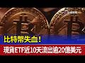 比特幣失血！ 現貨ETF近10天流出逾20億美元