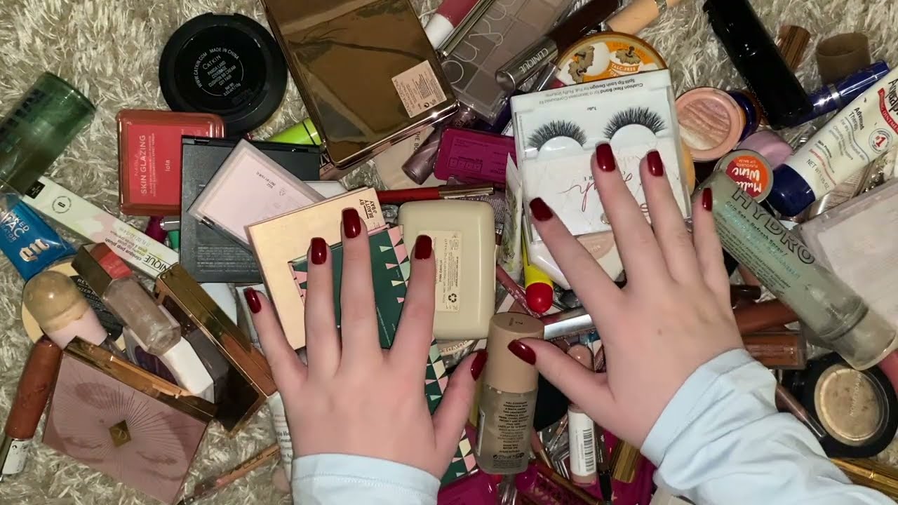 ASMR | Satisfying Makeup Declutter | Rummaging Sounds, Tapping, Soft Spoken