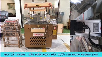 Máy cắt nhôm một đầu mâm xoay lưỡi 500mm đẩy dưới lên