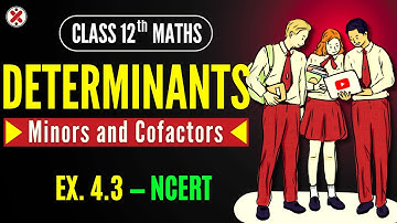 MINORS AND COFACTORS | Determinants Class 12 #mathsbetter
