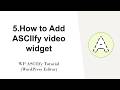 5.How to Add ASCIIfy video widget - WP ASCIIfy Tutorial (WordPress Editor)