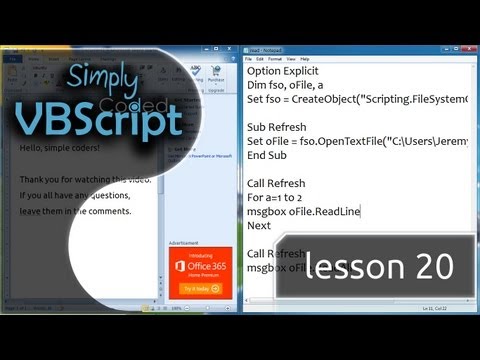 VBScript 기초, 파트 20 | 파일 읽기 (OpenTextFile)