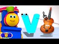 Letter V Song, V for Violin, Learn Alphabets with Bob The Train