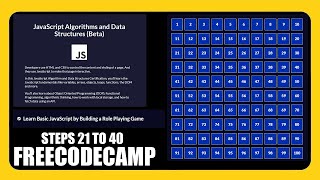 FreeCodeCamp JavaScript  | Challenge Building Role Play Game (Part 2). | STEP 21 TO 40