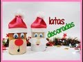 DIY NAVIDAD #4 - latas decoradas - dulceros - papa noel y reno navideño