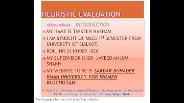 SARDAR BUHADER KHAN UNIVERSTY FOR WOMEN (sbkwu): Heuristic Evaluation based on Nielsen’s Principles