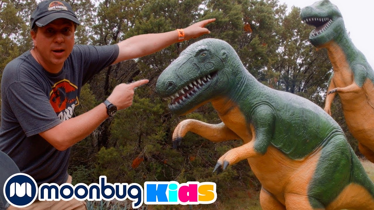 ⁣Dinosaur World Park GIANT Dinos! @TRexRanch | Moonbug Kids - Explore With Me!