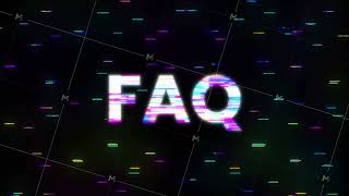 Glitched text FAQ design motion graphic. Distorted glitch style modern background. Motion graphics.