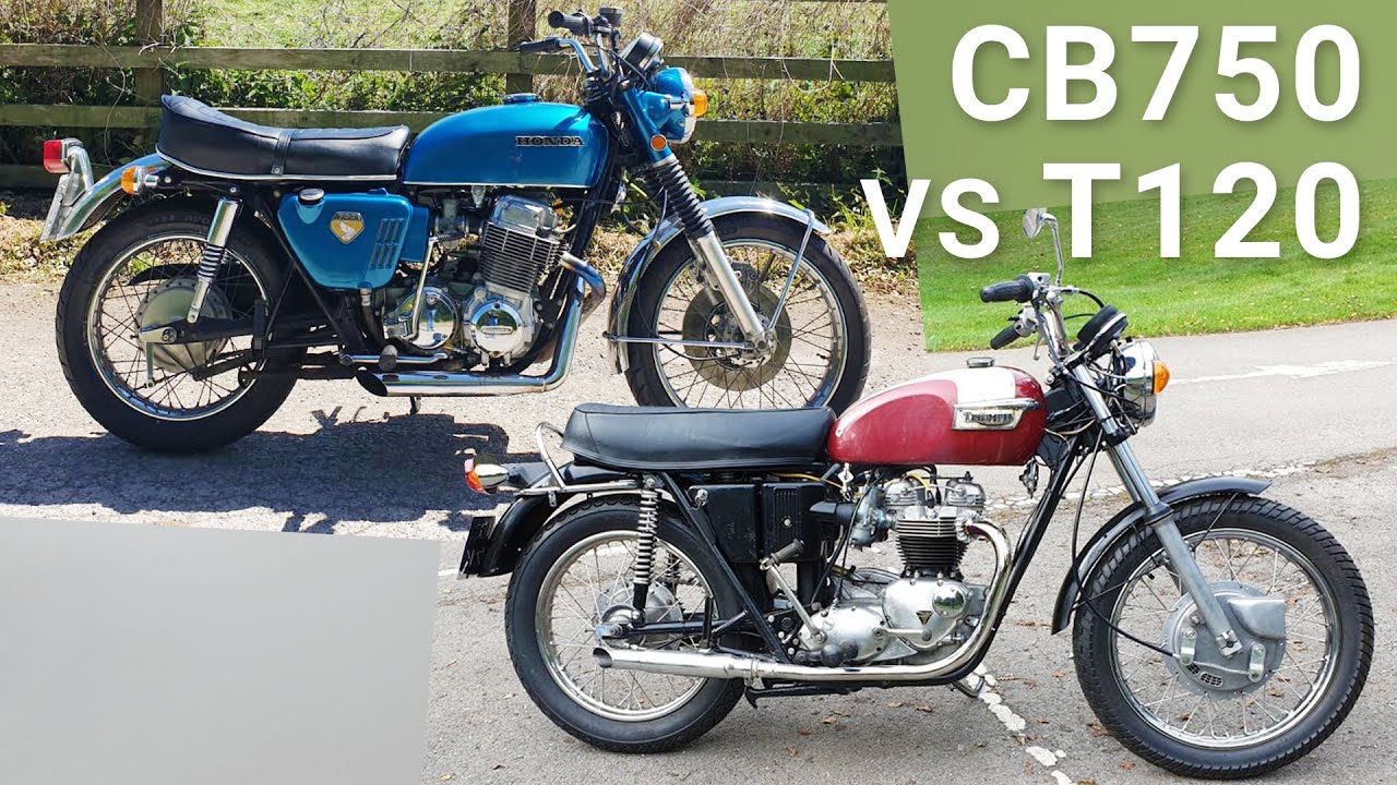 Espacio cibernético déficit usted está Honda CB750 K0 vs Triumph Bonneville T120 R - 1970s Classic Bike Exhaust  Sounds & Comparison Review - YouTube