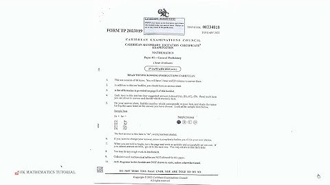 CXC CSEC January 2023 Mathematics Paper 1