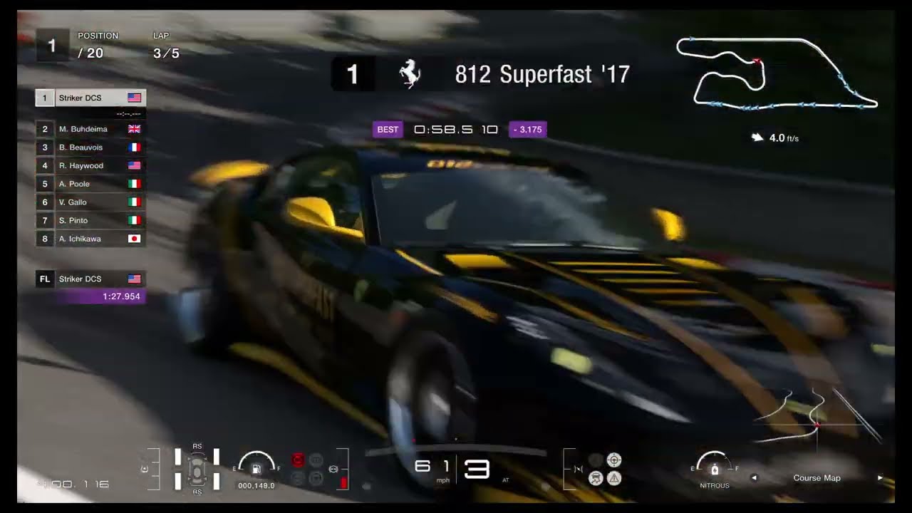 GT7 - Ferrari 812 Superfast '17 - European Clubman Cup 600 - Deep Forest Raceway Reverse