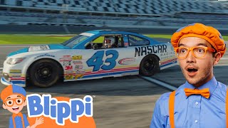 Blippi and Meekah Visit NASCAR | Blippi | Challenges and Games for Kids