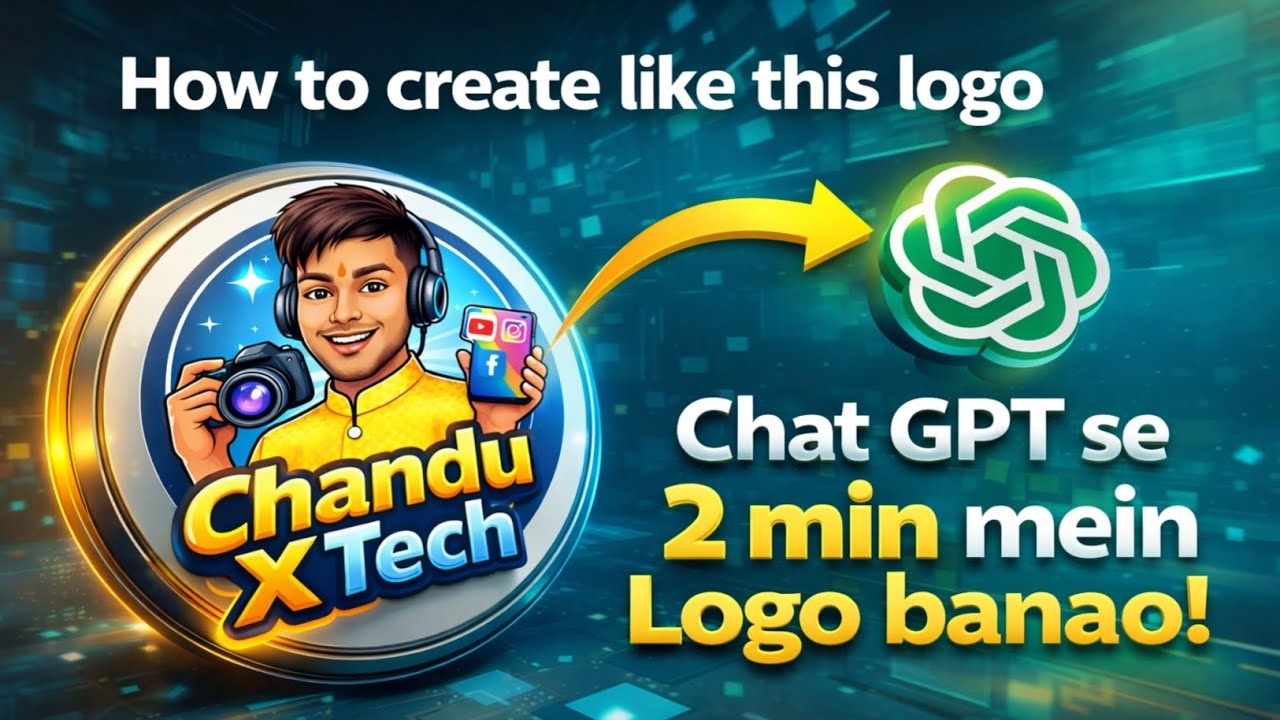 ChatGPT se 2 Min mein Logo Kaise Banaye | AI Logo Design Tutorial | Mobile Editing