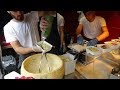 Italian Street Food: Hand Rolled Pasta Fettuccine Alfredo by Cheese Wheel, Camden Lock Market London