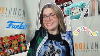 BoxLunch HAUL + Shop With Me! | SPENDING ALL MY LUNCH MONEY! - Squishmallows, Funkos, Blind Bags!