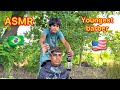 ASMR youngest barber 💈 in the world haircut in sugarcane field