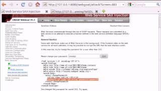 WebGoat v5.3 - Web Services - Web Service SAX Injection