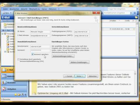 Einrichten eines E-Mail-Kontos in Outlook 2003
