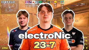 ELECTRONIC 23-7 w/s1mple/FL4MUS EU FACEIT POV (Mirage) | 3389 ELO