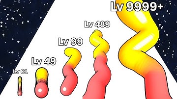 Gummy Worm Go! - New Update Max Level - Worm Run ASMR Satisfaction - Android Gameplay