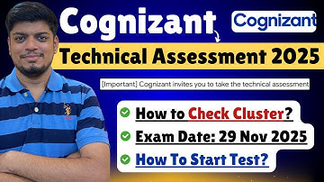 🔥Cognizant Technical Assessment 2025 | How to Check Cluster? | How to Start | Previous Year QS
