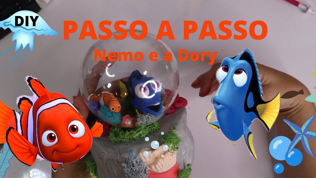 COMO FAZER A DORY E O NEMO PASSO A PASSO INTEIRO | SUPER FACIL | PORCELANA FRIA | MASSA DE EVA