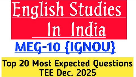MEG 10 Most Important Questions|MOST expected Questions MEG10| IGNOU|TEE dec. 2025 important topics|