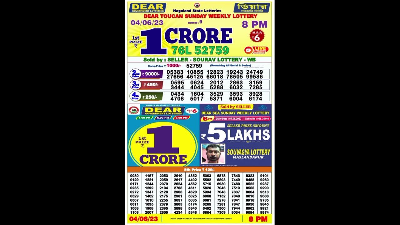 lottery result 8pm 5.06.2023 night lottery result shorts YouTube