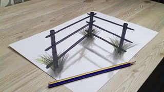 Drawing a 3D fence on paper - 3d Çit çizme