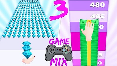 Gem Stack💍 - GamePlay (All Levels, Max Level) - Mobile Android, IOS by Game Mix🎮 (Level 8)