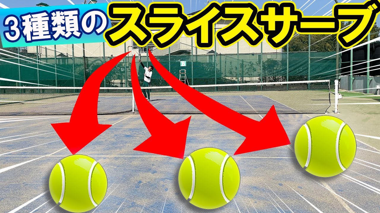 曲がる ボディ フラット系の3種類 スライスサーブ テニス Tennis Slice Serve Lesson Youtube