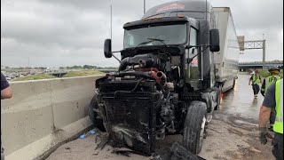 I-65 NB closed near North Split after semi crash