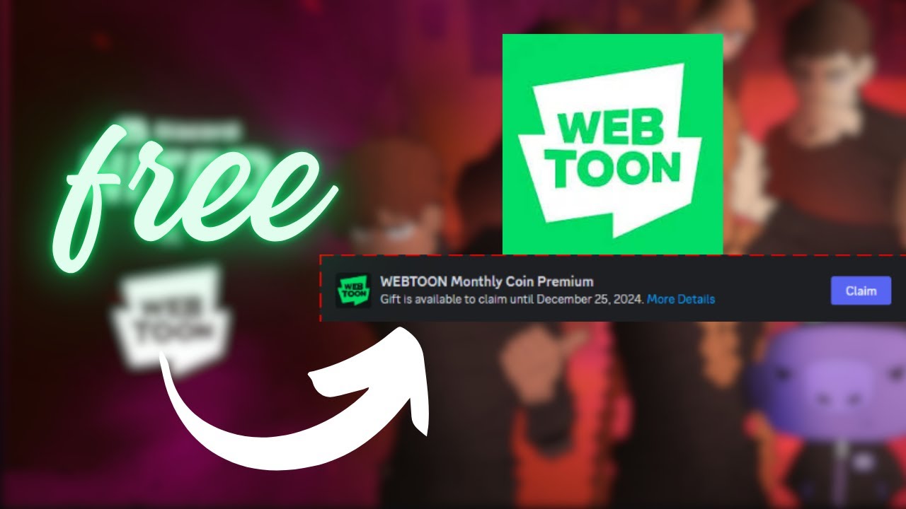 FREE WEBTOON's MONTHLY COIN PREMIUM with Discord! - YouTube