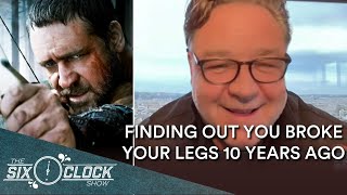 Russell Crowe possible Pope's Exorcist sequels, breaking his leg on set & his upcoming Irish gigs
