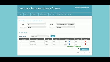 Computer Sales And Service | PHP and MySQL Project Source Code | PHP MySQL CRUD Project