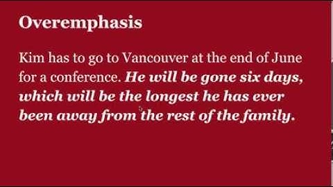 Bold, italics, and overemphasis