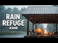 Lost Mountain Shelter | Rain, Fire & Mystery (Immersive ASMR)