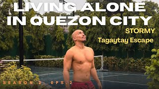 Weather Living Alone in Quezon City, Philippines | Stormy Tagaytay Escape 🌧️ Airbnb w/ own pickleball court Sky View