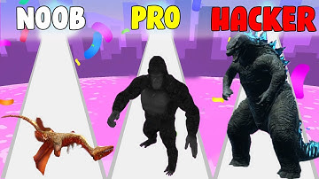 NOOB vs PRO vs HACKER in Kaiju Run | Game Guy