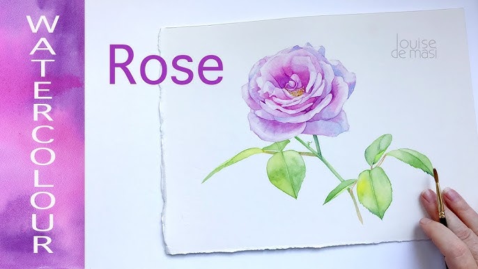 How to paint a Yellow Red Rose with Watercolors! Beginner friendly  step-by-step Watercolor Painting Lesson — Lioba