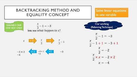 FORM 1 CH 6 : LINEAR EQUATION IN ONE VARIABLE (Part 1)