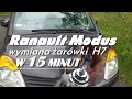 Renault Modus wymiana żarówki H7 w 15 min. / Bulb replacement without removing the bumper