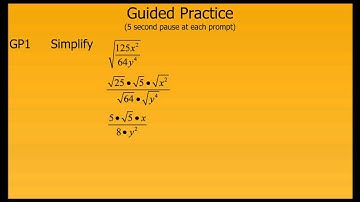 Simplify Radical Expressions