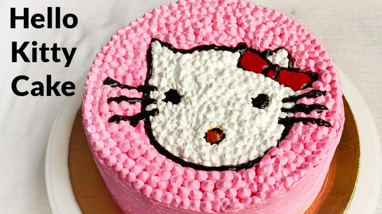 Hello Kitty Cake || Baby Girl's Birthday Cake || Eggless Chocolate ...