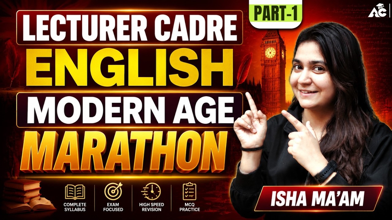 Lecturer Cadre English 2026 | Modern Age Marathon Part-1 | Complete English Revision | Isha Ma’am