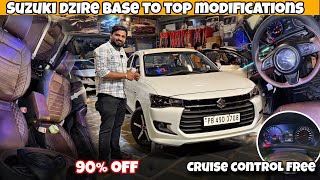 Suzuki dzire ✅2025 facelift modifications || ✅full lxi to zxi modification || dzire base to top